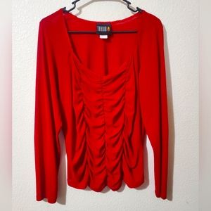 Torrid 1x Sheer Red Long Sleeve